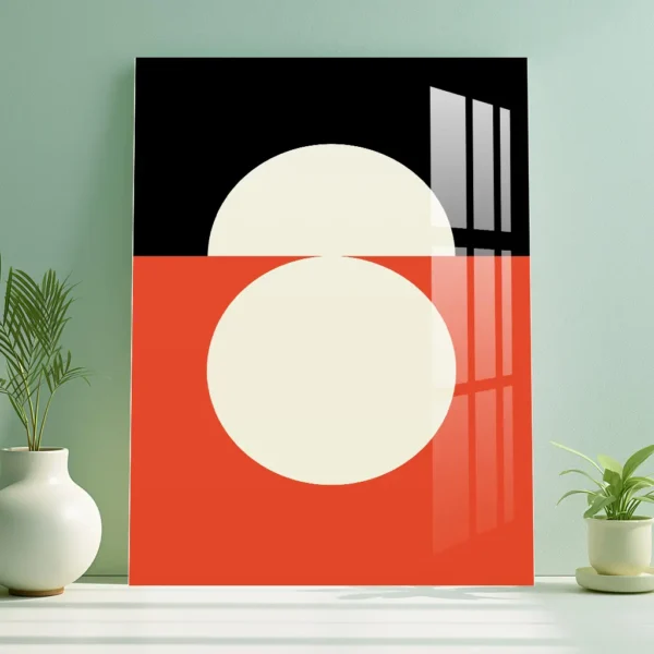 Dual Spheres – Bauhaus Minimalist Metal Poster