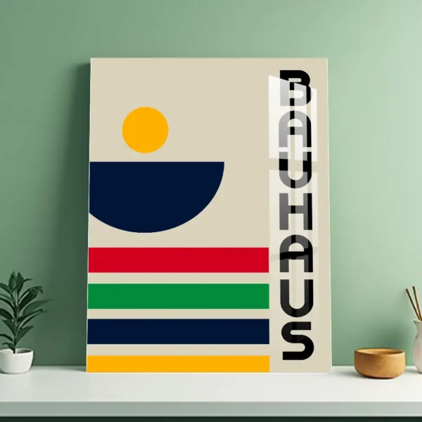 Primary Color Harmony – Bauhaus Inspired Metal Poster