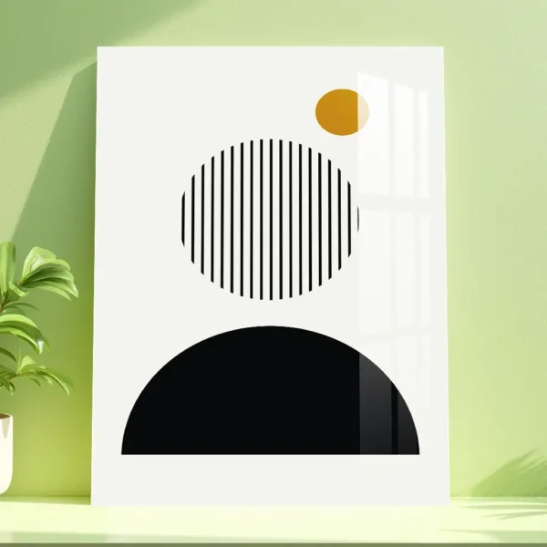 Minimalist Bauhaus Geometry – Modern Art Metal Poster
