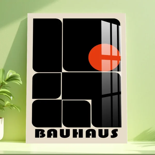 Bauhaus Abstract Shapes – Modern Geometric Metal Poster