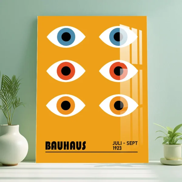Iconic Bauhaus Eye Pattern – Vintage 1923 Metal Poster