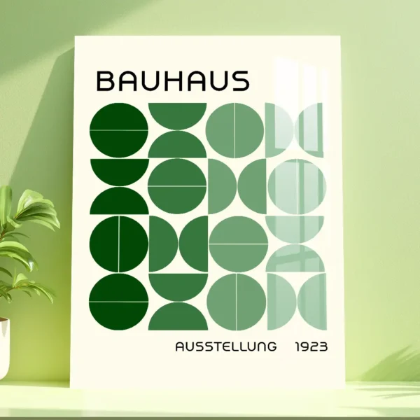 Bauhaus Ausstellung 1923 – Geometric Green Abstract Metal Poster