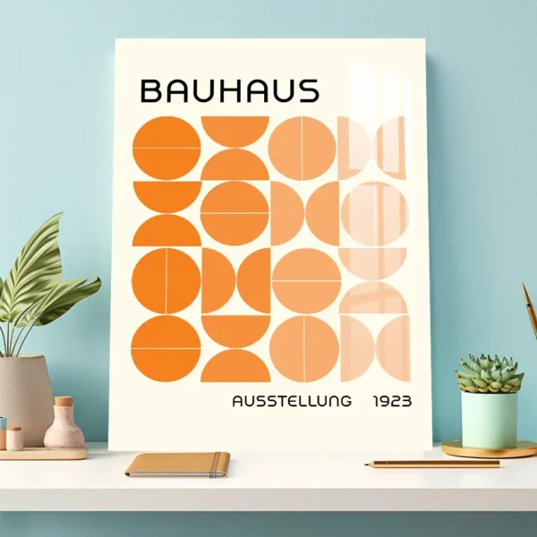 Bauhaus Ausstellung 1923 – Warm Tones Geometric Metal Poster