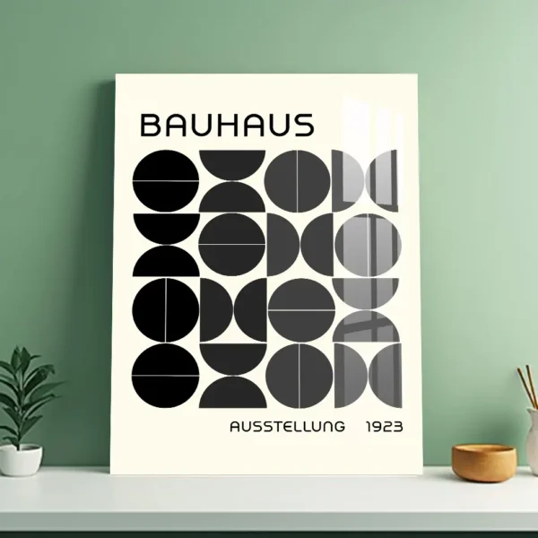 Bauhaus Ausstellung 1923 – Monochrome Geometric Metal Poster