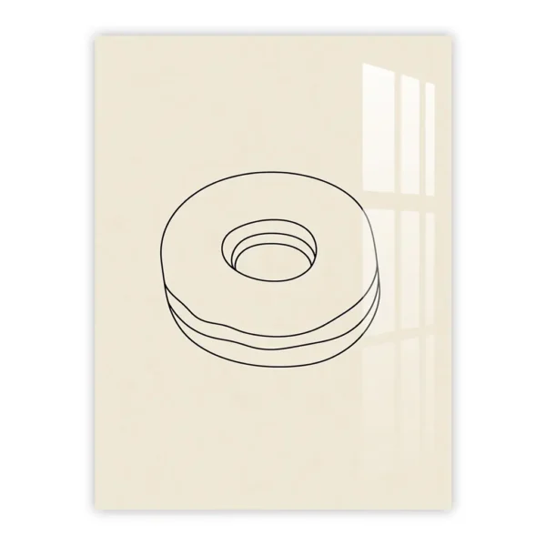 Minimalist Doughnut Line Art – Stylish Kitchen Metal Poster