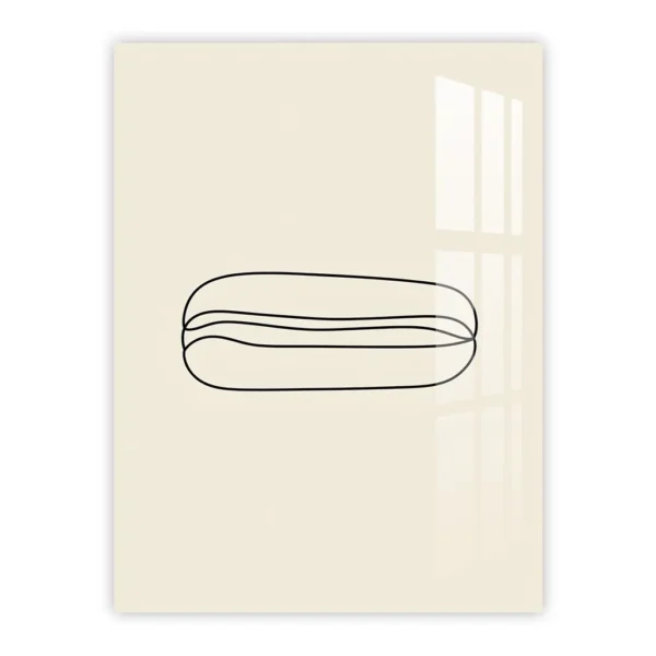 Minimalist Hot Dog Line Art – Modern Kitchen Metal Poster