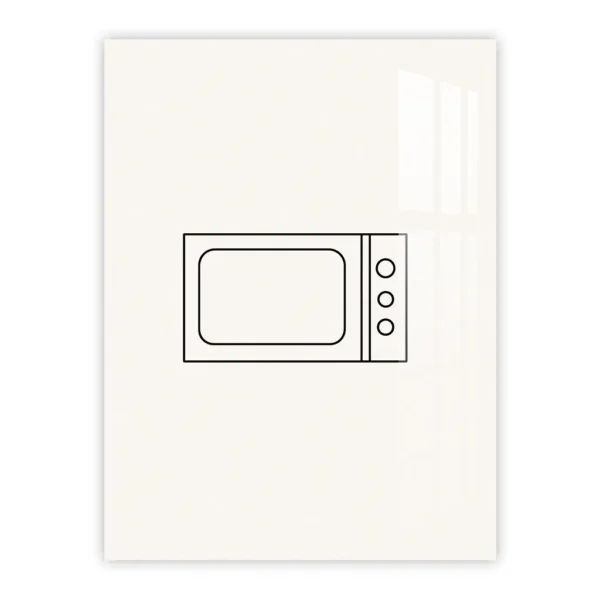 Minimalist Microwave Line Art – Modern Kitchen Metal Poster