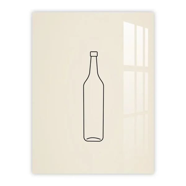 Minimalist Bottle Line Art – Sleek Kitchen Metal Poster